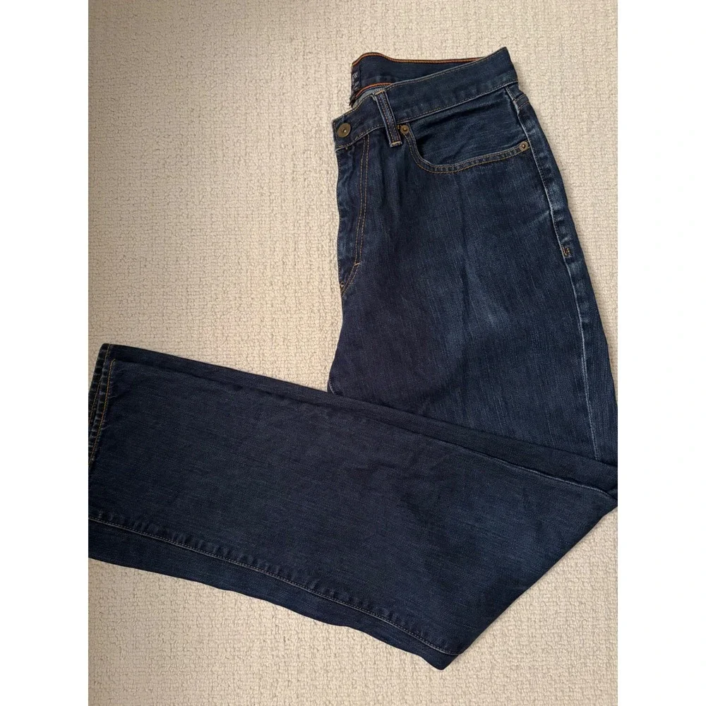 J.Crew The Bleecker Mens Dark Wash Straight Leg Denim Jeans 32x32 Blue